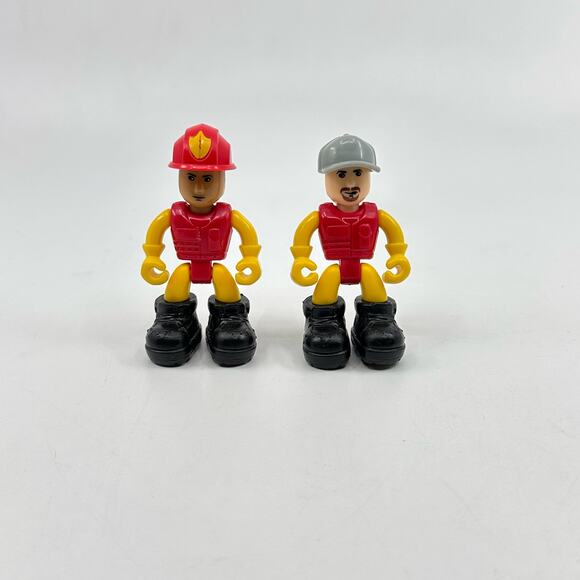 Nikko Toys Ltd Construction Worker & Fire Fighter Mini Action Figure Toy 2pc Set - Picture 1 of 3
